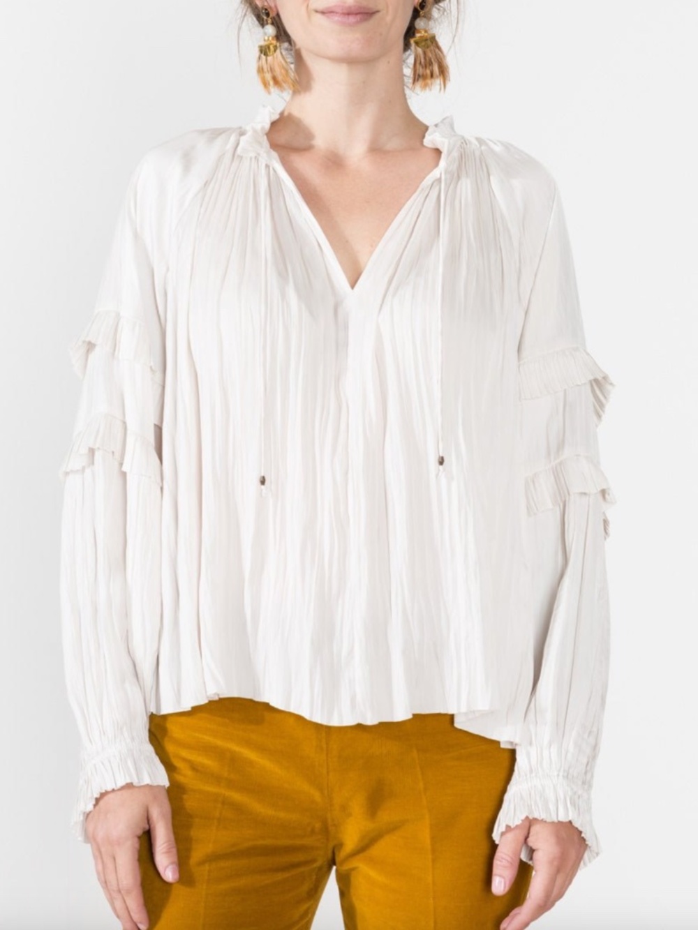 Ulla Johnson Carolina Blouse in Blanc Ivory White